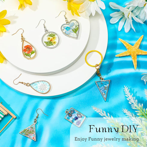 Yinkin 264 Pieces Open Bezels Kits for Jewelry Making Resin Hollow Frame Pendants Resin Craft Bezels Assorted Geometric Frame Charms for Resin Cas...