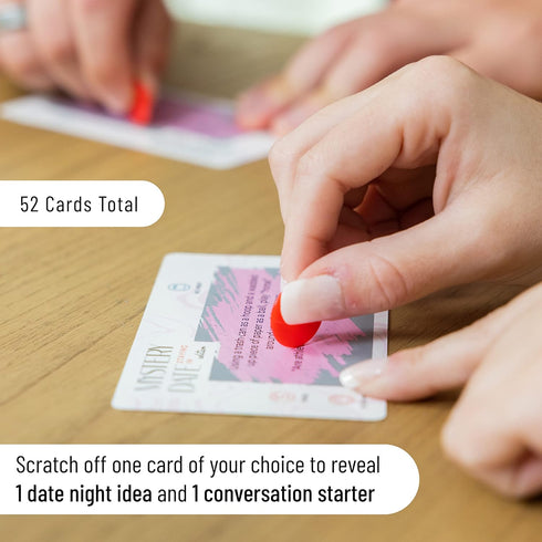 Mystery Date 52 Scratch Off Card Home Date Night Activities and Conversation Starters - Couples Gift, Games, Date Cards for Couples...