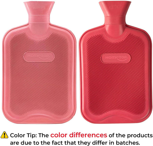 HomeTop Premium Classic Rubber Hot Water Bottle (Red)...