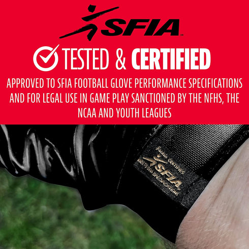 Franklin Sports 28360F1 Supratak Football Receiver Gloves - Black/Chrome - Adult Small...
