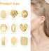 Hicarer 90 Pcs Gold Plated Earring Posts for Jewelry Making Earring Studs with Loop Hole Palm-Leaf Shaped Earring Finding Shell Heart Flower Track...