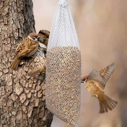 6 Pieces Thistle Finch Sock Bird Feeder, IOUALEY Wild Bird Food Mesh Sock Feeder Instant Seed Sack Supply Tools Hanging Kits for Wildlife Goldfinc...
