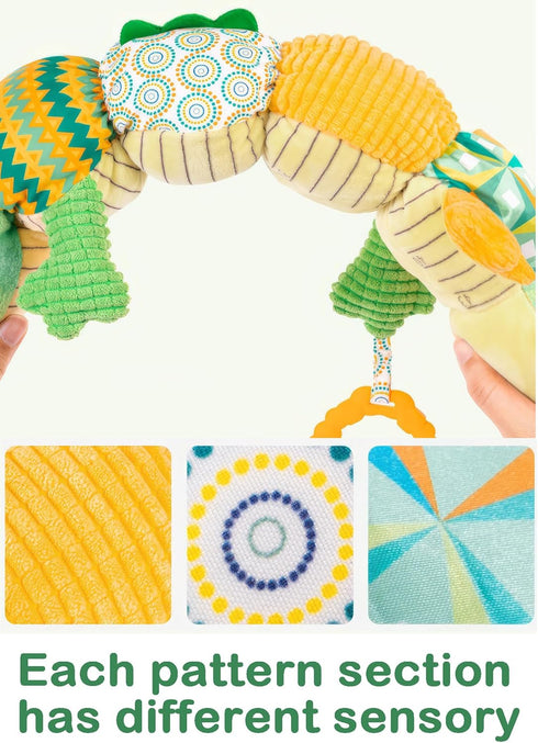 Infant Musical Stuffed Animal Toys, Activity Soft Sensory Toy with Baby Teething Toys, Crinkle Sound and Rattles, Tummy Time for Newborn 0 3 6 12 ...