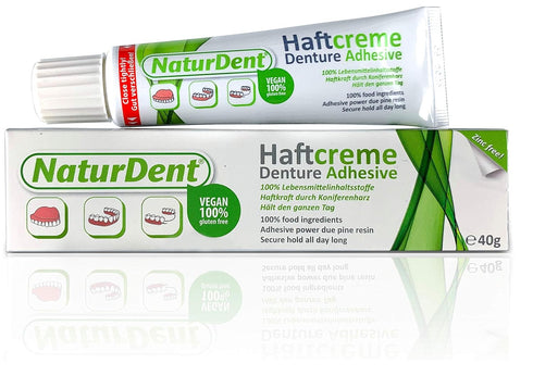 Natural Strong Denture Adhesive NaturDent holds Dentures Longer and Stronger No Zinc No Petrochemical No Paraben No Yucky Taste...