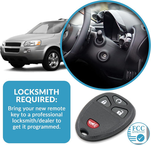 Keyless2Go Replacement for New Keyless Entry with Remote Start Car Key Fob for Select Vehicles with 15114374 KOBGT04A (2 Pack)...