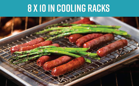 Goson Heavy Duty Stainless Stain Bakeware, Baking, Cooling, Oven Roasting, Broiler Rack, 8in by 10in, Cross Wire, Pack of 2, Compatible with Vario...