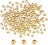 PH PandaHall 300pcs 4mm 14K Gold Plated Beads Mini Round Jewelry Beads Waist Loose Bead Smooth Metal Brass Bead for Friendship Bracelet Bikini Bel...