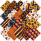 20 Pieces 10 x 10 Inch Halloween Fabric Quilting Bat Pumpkin Skull Print Patchwork Squares Craft Bundle Mixed Pattern Fabric Halloween Theme Decor...