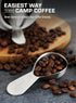 COLETTI Coffee Scoop Pack of 2 - Tablespoon Scoop - Stainless Steel Short Handle For Measuring Ground Coffee, Sugar and Baking (1 and 2 TBSP)...