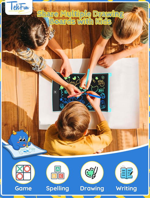 TEKFUN 8.5in 3 Pack LCD Writing Tablet for Kids Coloring Doodle Board Drawing Pad for Kids with Stylus, Educational Toys Birthday Class Bulk Schoo...