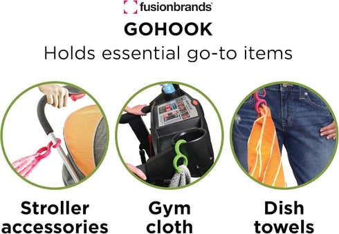 GoHook, Green - Versatile Magnetic Hooks Hold Essential Go-To Items in the Kitchen, Bathrooms, Closets, and On the Go-Flexible S Hook Design is Po...