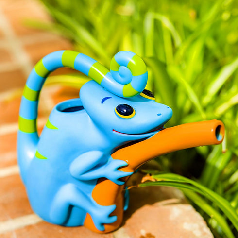 Melissa & Doug Sunny Patch Camo Chameleon Watering Can With Tail Handle and Branch-Shaped Spout...