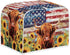 American Flag Toaster Cover 2 Slice Wide Slot, Highland Cow Sunflower Print Bread Maker Cover Toaster Covers, Washable Stain Resistant Small Appli...
