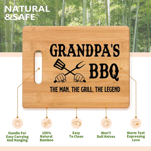 Gifts for Grandpa, Father Day Gifts for Grandpa - Unique Cutting Board Grandpa's BBQ Gift - Grandfather Gift Ideas Best Birthday Chtistmas Gifts f...