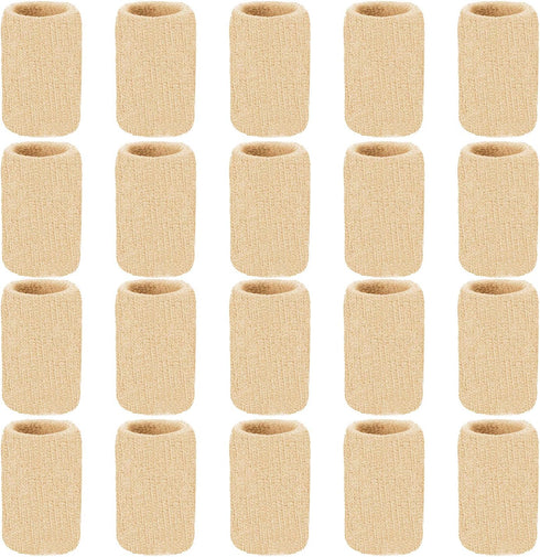 20 Pieces Finger Compression Sleeves Elastic Finger Protectors Thumb Splint Brace for Arthritis Pain Relief, Trigger Finger, Sport (Beige)...