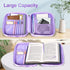 Waterproof Thick Bible Cover Case for Women, Large 11x9x3inch Purple Floral Bible Cover with Strap Pockets Zipper for Girls, XL Study Bible Carryi...