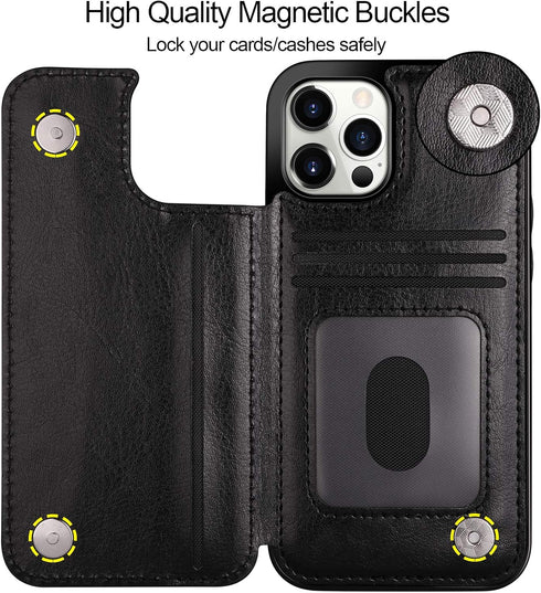 HianDier Wallet Case Compatible with iPhone 12 Pro MAX Case 5G 6.7-inch Slim Protective with Credit Card Slot Holder Flip Folio Soft PU Leather Ma...