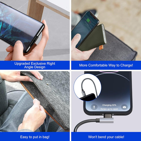 Coiled 90 Degree USB C to Lightning Cable for Apple Carplay(No Support iPhone 15 Carplay&Android Auto) MFi Certified Multi USB Coiled 90 Degree iP...