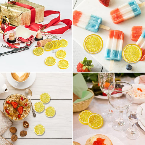 20pcs Mini Simulation Fruit Lemon Slices?Fake Artificial Plastic Fruit Model Decorative Wedding Ornament Festival Decoration?Photography Props?Bas...