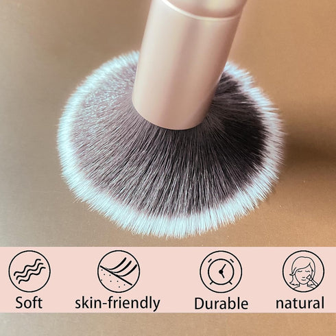 Foundation Brush Makeup Brushes:2 Pcs Double-Ended Makeup Brush For Liquid,Cream,and Powder-Buffing,Blending,Flawless Face Kabuki Brush (Flat/Angl...