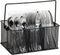 Mind Reader Utensil Holder, Silverware Organizer, Caddy, Cutlery Holder, Kitchen, Metal Mesh, 10"L x 7"W x 4.75"H, Black...