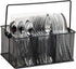 Mind Reader Utensil Holder, Silverware Organizer, Caddy, Cutlery Holder, Kitchen, Metal Mesh, 10"L x 7"W x 4.75"H, Black...