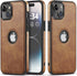 Unique Design Luxury Leather Business Phone Case for iPhone 15 Anti-Slip Scratch Resistant Ultra Slim Protective Case (2023,6.1”) (Brown)......