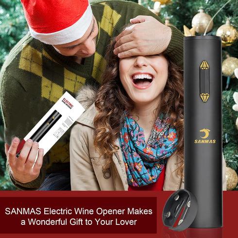 Electric Wine Opener, Automatic Wine Bottle Openers Set with Foil Cutter, Battery Operated Cordless Wine Corkscrew for Wine Lovers Gift...