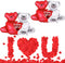 KatchOn, Huge 40x30 Inch Teddy Bear 'I Love You' Balloons - Pack of 2, Red, Romantic-Themed Balloons for Valentine's Day, Anniversary, Romantic Ni...