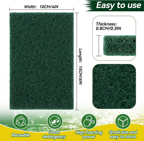 Heavy Duty Scouring Pad - 12PCS Scouring Pads for Heavy Duty Cleaning Scrubbing Pads for Kitchen Bathroom Household Cleaning Dish Scrubber Scrub S...
