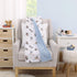 Disney Mickey Mouse Light Blue, White, and Tan Super Soft Sherpa Baby Blanket with Donald Duck, Goofy and Pluto...