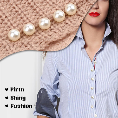 24 Sets Pearl Buttons for Clothes, Pearl Brooch Buttons No Sew Buttons Reusable Decorative Pearl Pins Buttons for Women Girls Shirt Dress Sweaters...