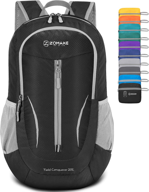 ZOMAKE Ultra Lightweight Packable Backpack 25L - Foldable Hiking Backpacks Water Resistant Small Folding Daypack for Travel(Black)...