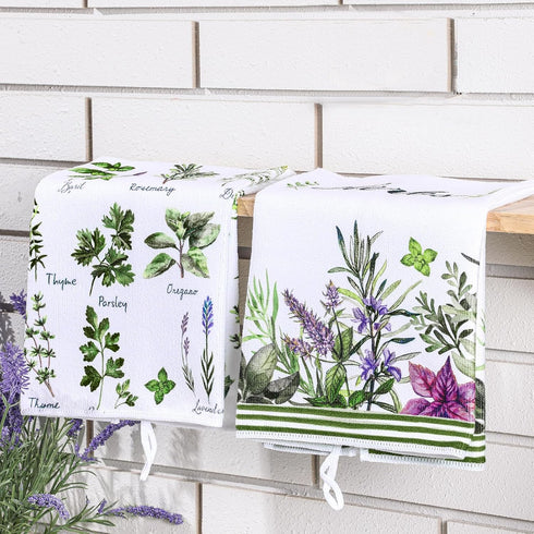 6 Pcs Herbs Kitchen Towels Medical Herbs Dish Towels Farmhouse Fresh Hand Towels Mom Gifts for Herbs Lovers Bathroom Decor Kitchen Gifts Summer...