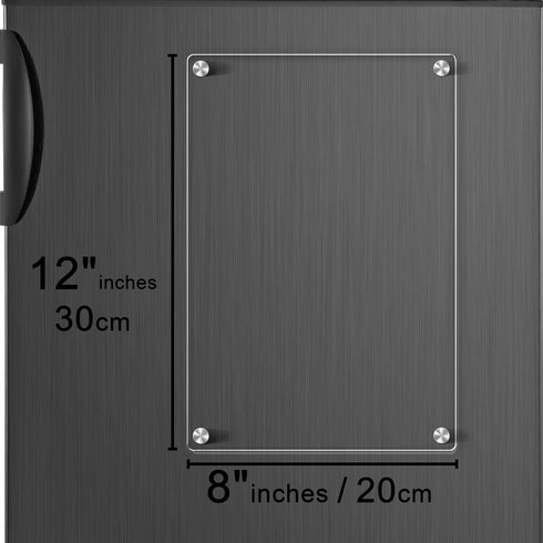 Acrylic Magnetic Dry Erase Board for Fridge 12"x8" Small Magnetic Whiteboard for Fridge Magnetic Acrylic Dry Erase Board for Refrigerator Clear Ac...