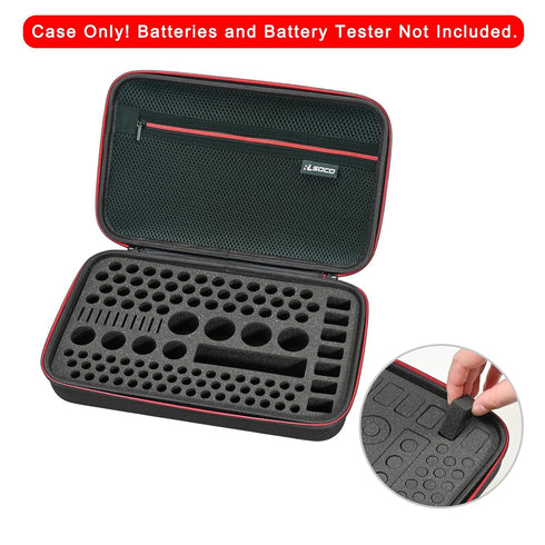 RLSOCO Battery Organizer Storage Case - Waterproof Holder Stores Up to 120+ Batteries: AA AAA C D 9V and More (Case Only,Batteries ? Battery Teste...