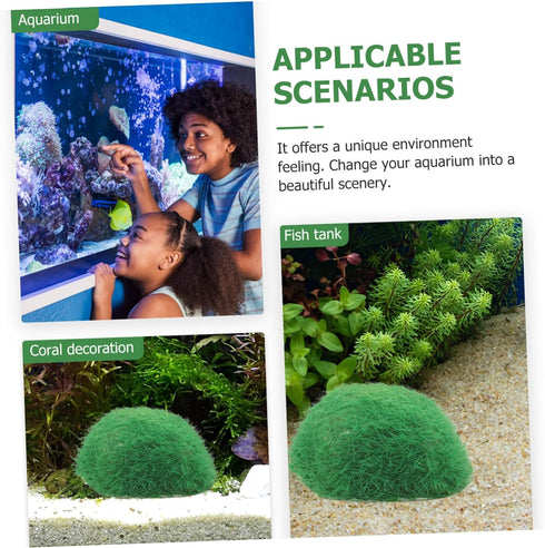 Artificial Moss Realistic Moss Pebble Fish Tank Supply Pebbles for Fish Tank Moss Pebble Decor Aquarium Adornment Small Moss Adornment Aquarium La...