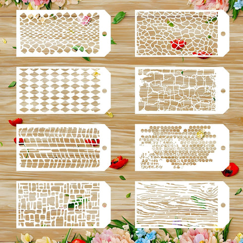 8pcs Stencils and Templates for Painting, Reusable Stencils for Wood Signs Wall Furniture Paper, Art Stencil Templates for Drawing Painting, Scrap...