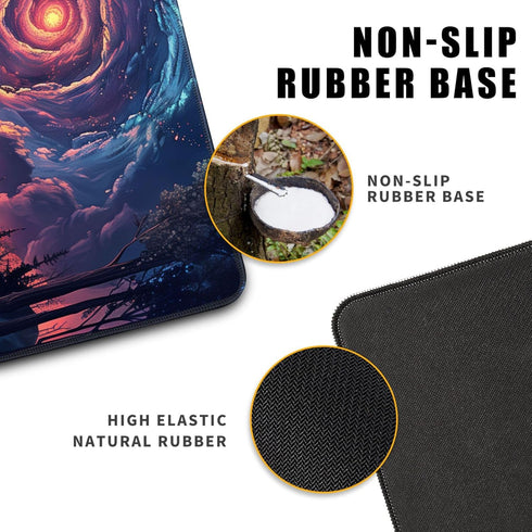 Moon Large Mouse Pad Night Sky Mousepad Forest Desk Mat, Big Full Keyboard and Mouse Pad Cool Desk Pad for Keyboard Mouse with Stitched Edges Anti...