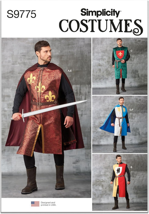 Simplicity Easy Unisex Tabards, Capes and Heraldic Shields Sewing Pattern Packet, Code S9775, One Size Fits Most Adults, Multicolor...