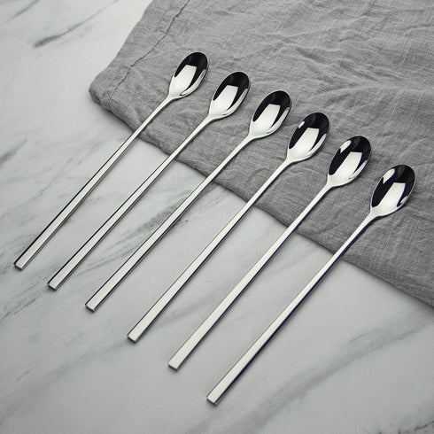 AOOSY Long Handle Spoon, Coffee Stirrers, 9-inch Ice Tea Spoon,Premium 18/10 Stainless Steel Iced Teaspoon for Mothers Milks Tea Mixing Cocktail S...