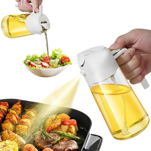 Oil Dispensing, Oil Sprayer For Cooking, Oil Dispenser For Kitchen, 2 in 1 Olive Oil Dispenser And Oil Sprayer 16oz/470ml For Cooking, Kitchen, Sa...