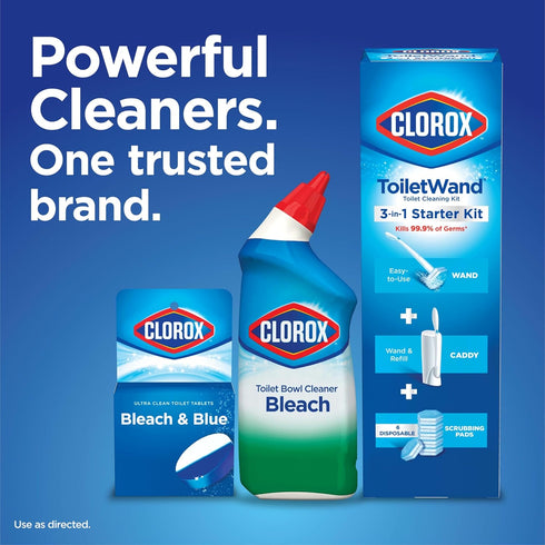 Clorox ToiletWand, Disinfecting Wand Refill Heads - Rainforest Rush, 10 Count (Package May Vary)...