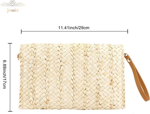 Women Summer Beach Bag, Straw Handbag Top Handle Big Capacity Travel Tote Purse Hand Woven Straw Large Hobo Bag...