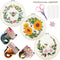 3 Sets of Full Range Embroidery Kits for Adults, Stamped Embroidery kit Include Stamped Embroidery Cloth with Floral Pattern, Embroidery Hoops, Co...