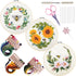 3 Sets of Full Range Embroidery Kits for Adults, Stamped Embroidery kit Include Stamped Embroidery Cloth with Floral Pattern, Embroidery Hoops, Co...