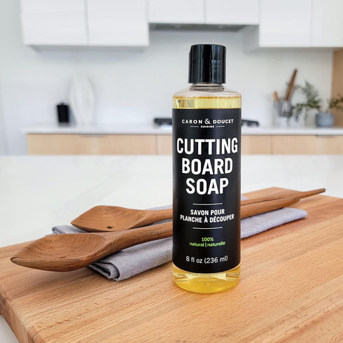 CARON & DOUCET - Cutting Board & Butcher Block Cleaning Soap | 100% Plant-Based Soap | All-Natural Lightly Scented Rosemary & Lemongrass Essential...