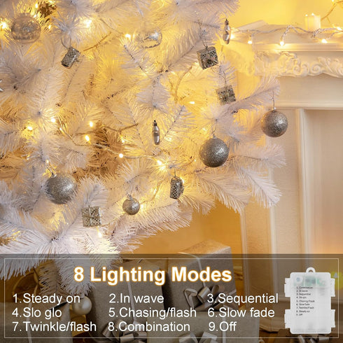 2 Pack 23ft 70 LED String Lights Battery Operated, Fairy String Lights with Timer 8 Modes Twinkle Lights Clear Wire for Wedding Party Bedroom Tree...