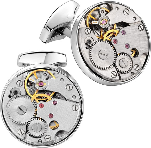 HAWSON Watch Movements Cufflinks for Man Shirt, Wedding Business Jewelry....