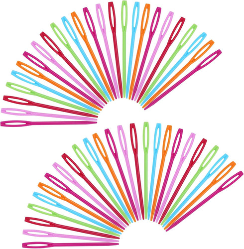 50 PCS Plastic Yarn Needles 2.75 Inch Colorful Large Eye Sewing Needles Plastic Needles for Yarn DIY Sewing Handmade Crafts...